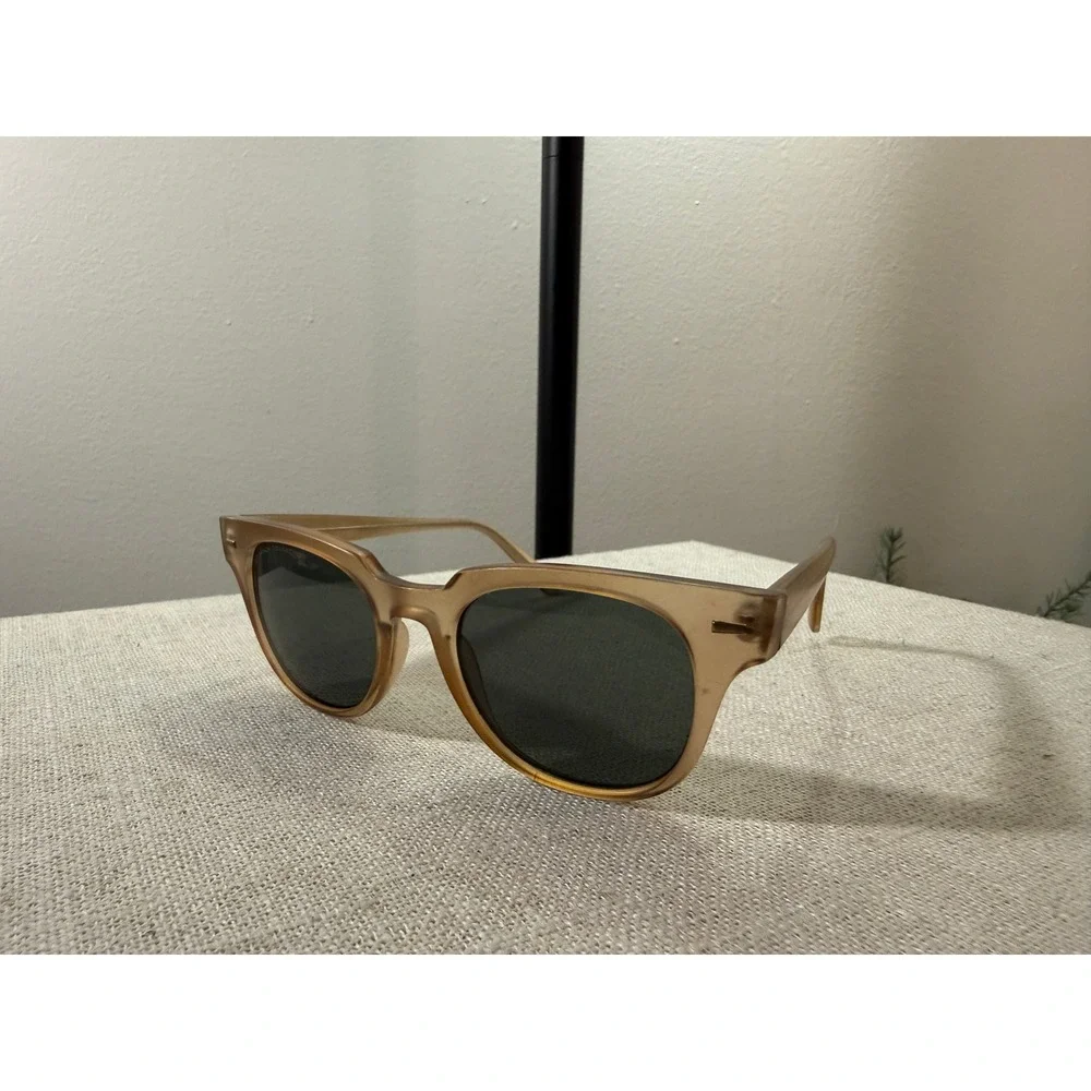 French Connection Womens Tan Oversized Sunglasses Gray Lens Retro Square SF1021